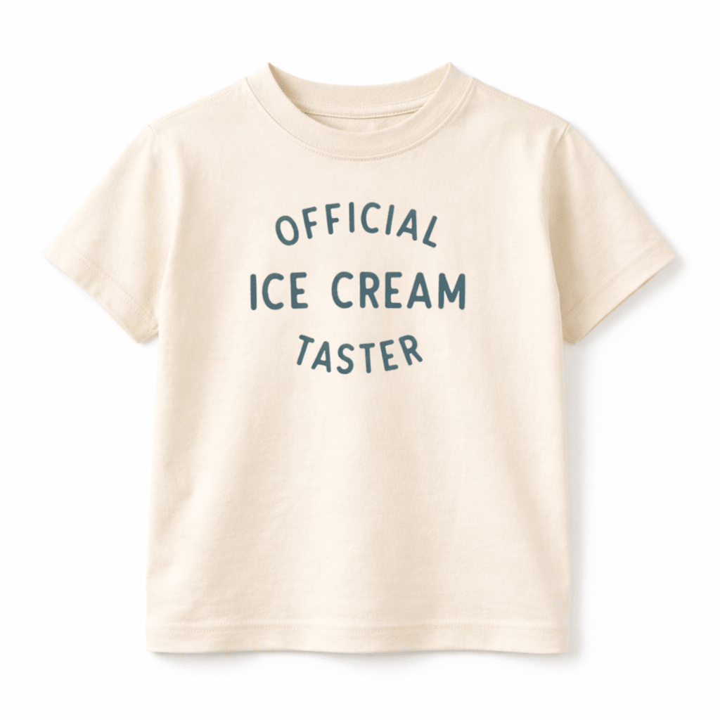 Official Ice Cream Taster Kids Graphic Cotton T-Shirt - The Wishing Elephant
