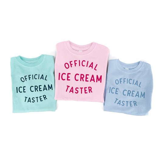 Official Ice Cream Taster Kids Graphic Tee, Cotton Summer T-Shirt - The Wishing Elephant