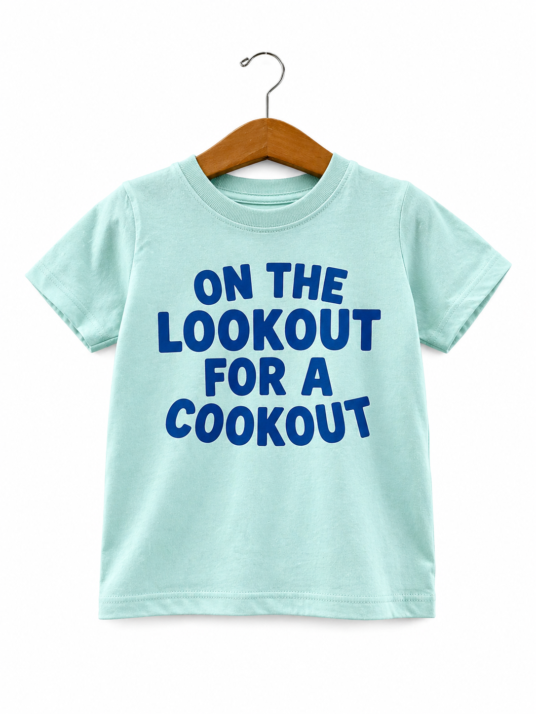 Kids graphic T-shirt by The Wishing Elephant featuring a fun summer BBQ design for boys and girls.