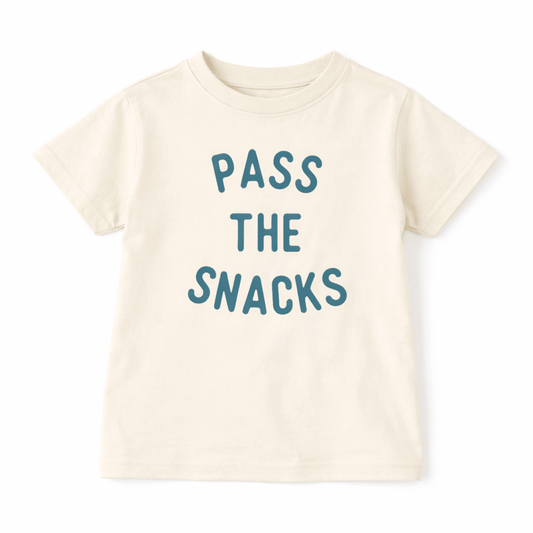 Pass the Snacks Kids Shirt | Funny Snack Lover Graphic Tee for Toddlers - The Wishing Elephant