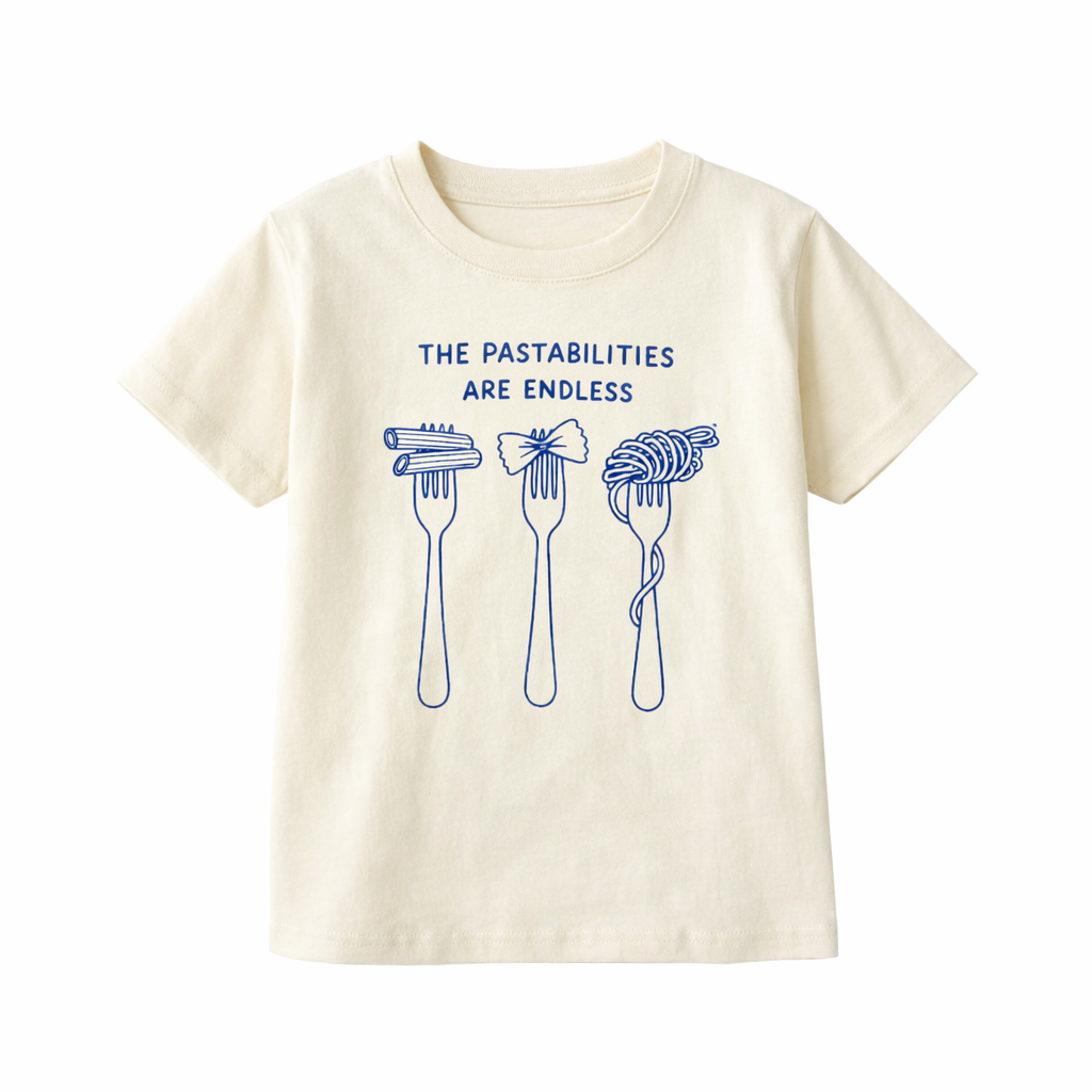 The Pastabilities Are Endless Kids Shirt, Graphic Tee for Pasta Lover - The Wishing Elephant