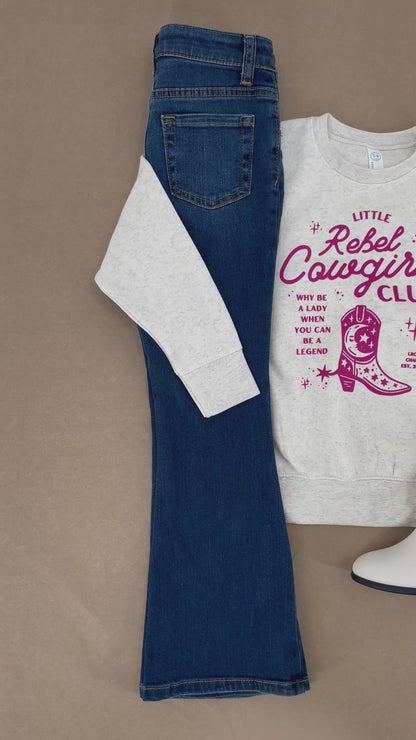 Natural Little Rebels Cowgirl Club Sweatshirt or tee!