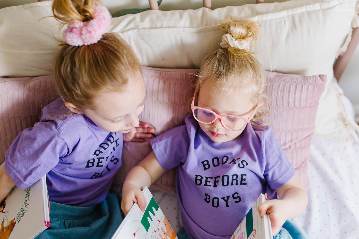 Purple Books Before Boys Tee - The Wishing Elephant