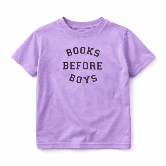 Purple Books Before Boys Tee - The Wishing Elephant