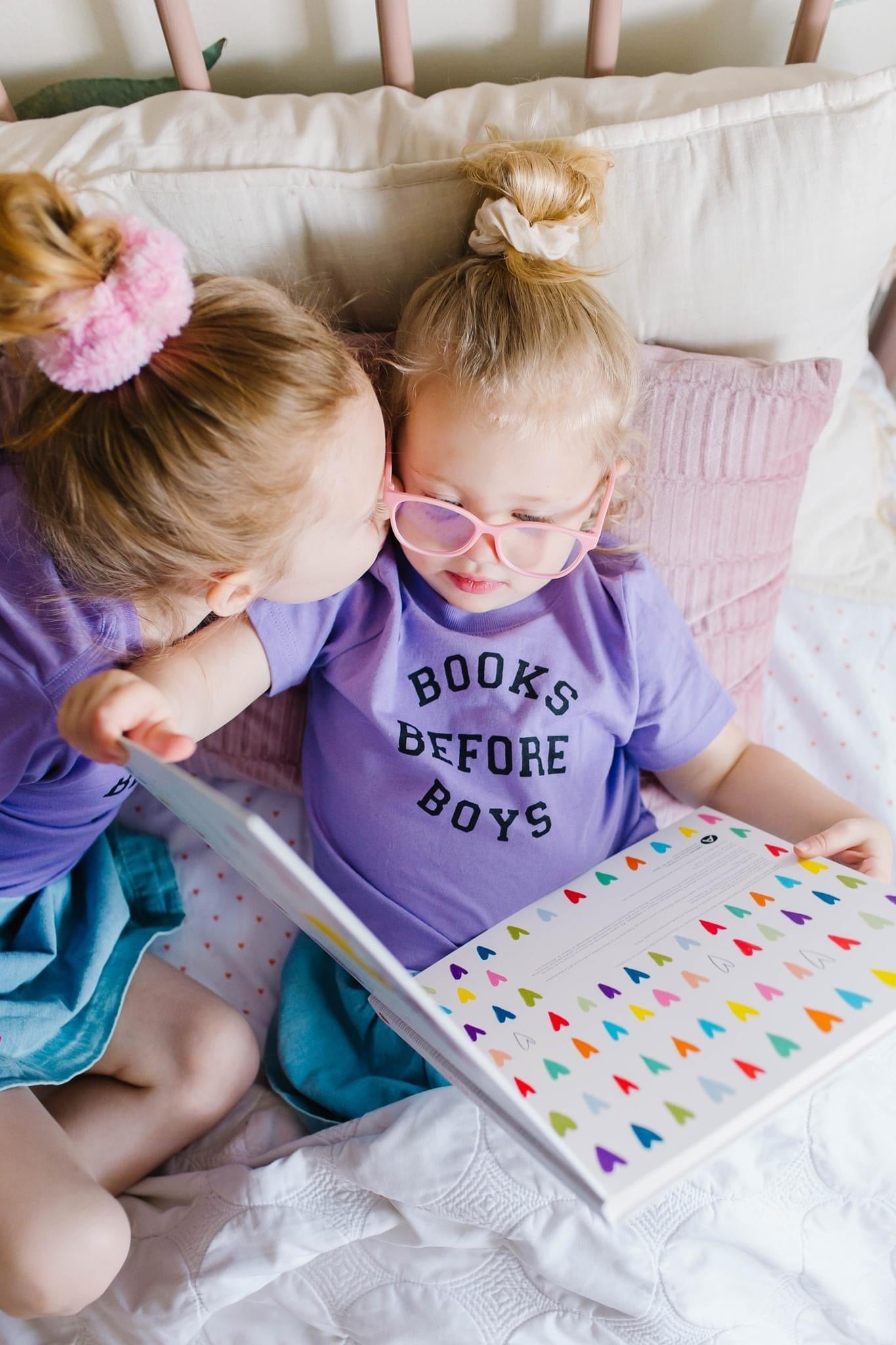 Purple Books Before Boys Tee - The Wishing Elephant