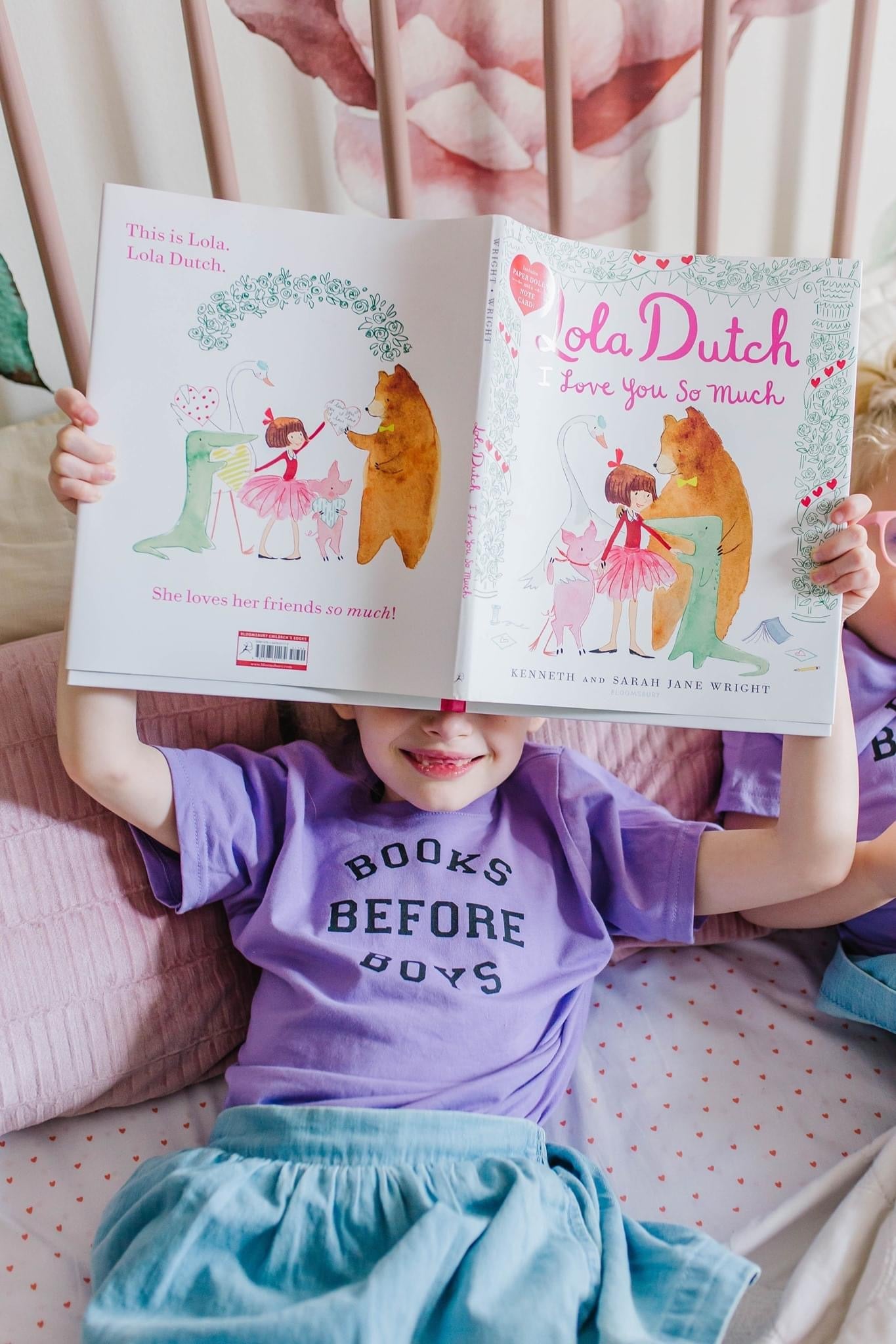 Purple Books Before Boys Tee - The Wishing Elephant