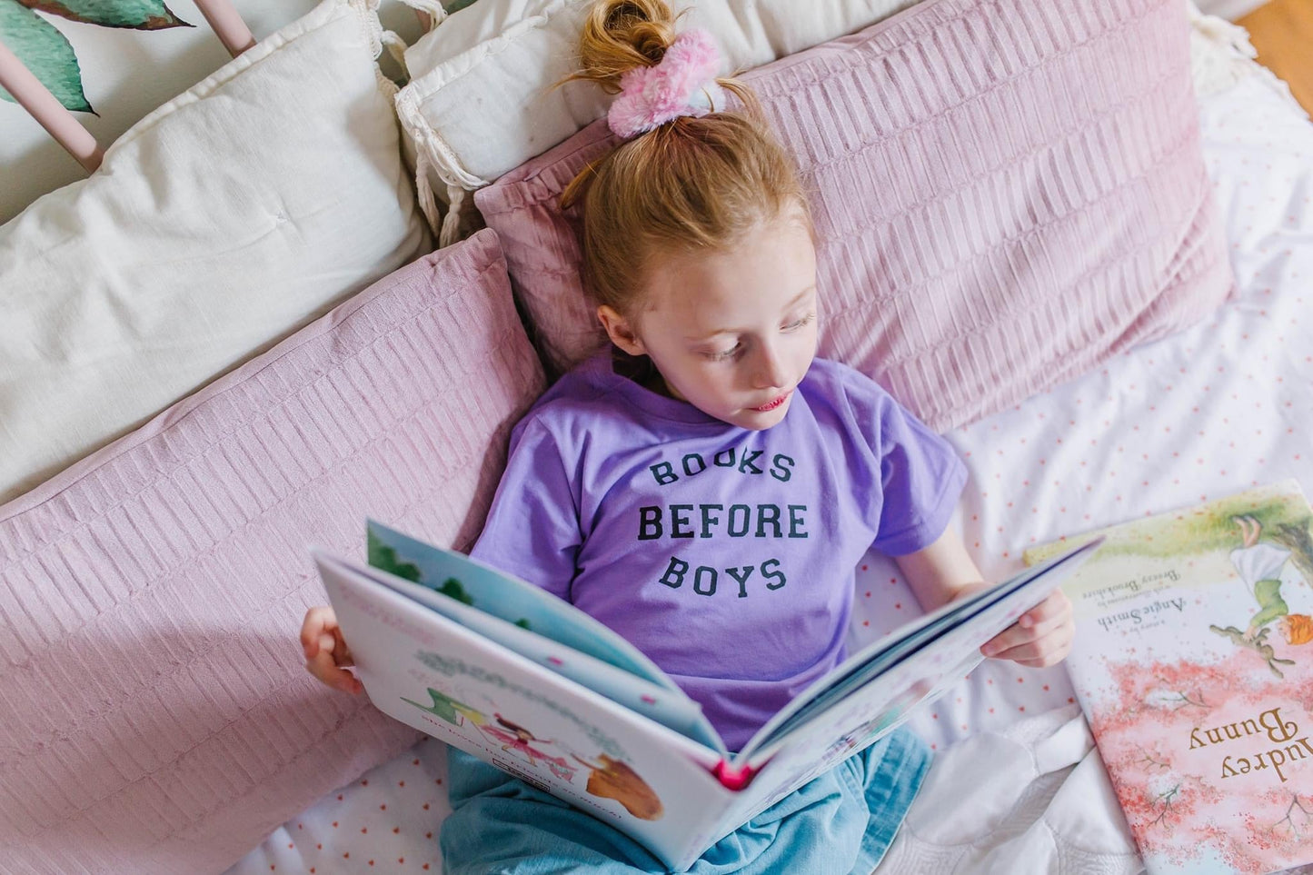 Purple Books Before Boys Tee - The Wishing Elephant