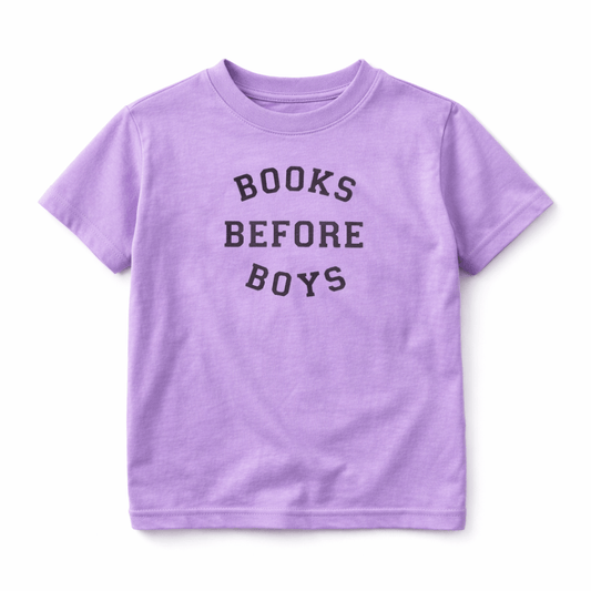 Purple Books Before Boys Tee