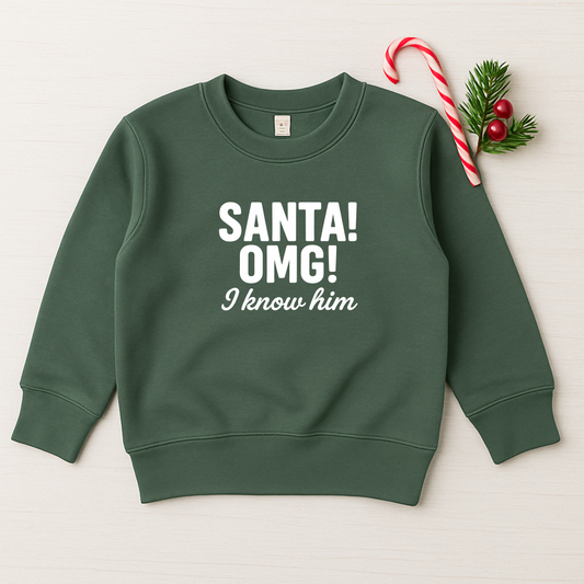 Santa OMG I know him, Elf Movie Sweatshirt