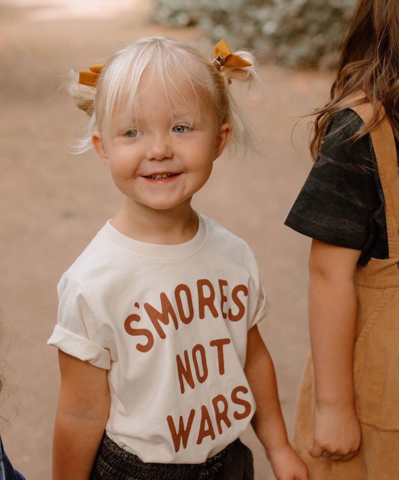 S’mores Not Wars Kids T-Shirt Natural Camping Graphic Tee for Boys and Girls - The Wishing Elephant