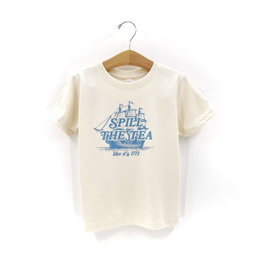 Spill the Tea Tee, 4th of July Tshirt for Kids - The Wishing Elephant