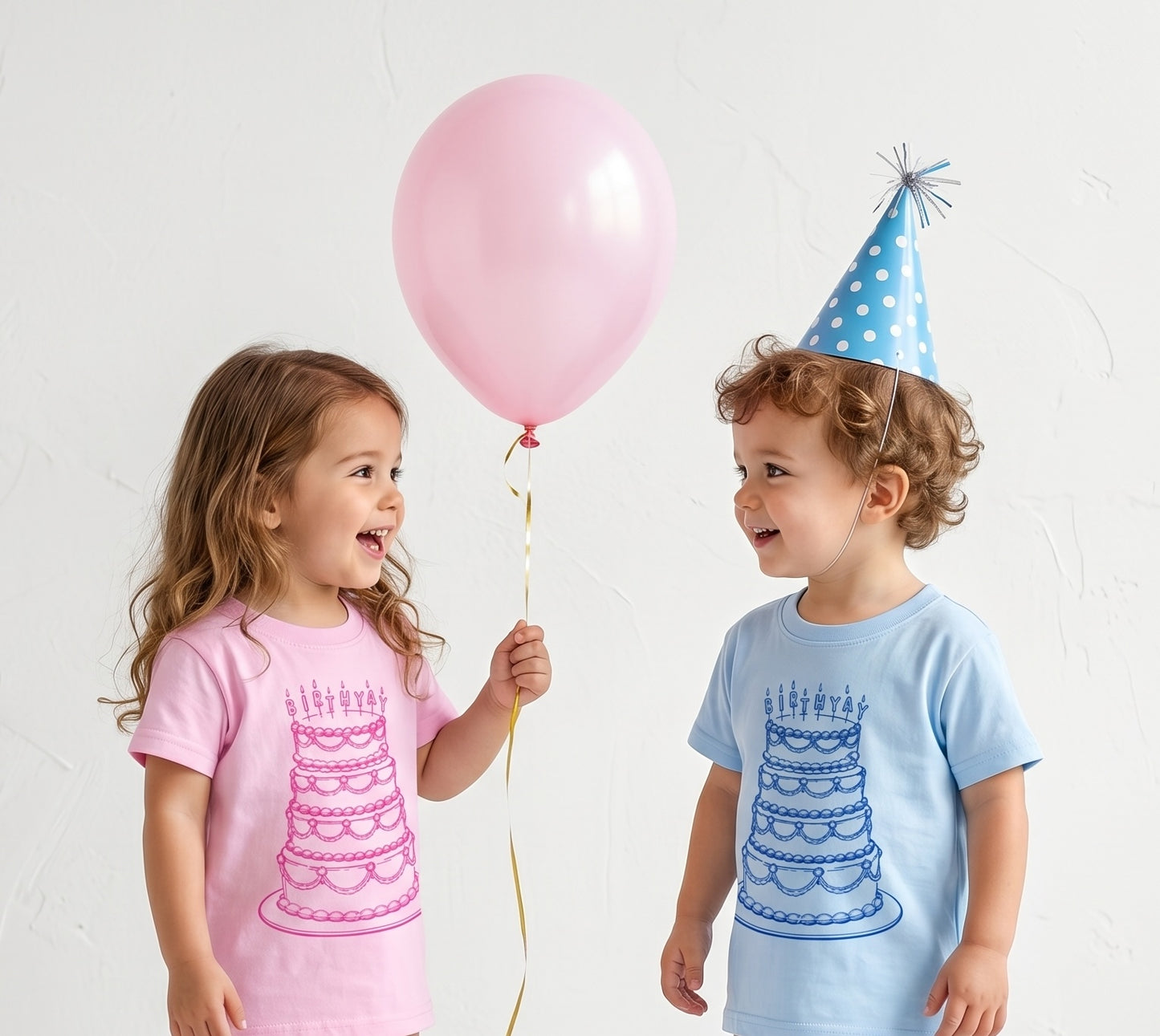 Kids graphic T-shirt from BirthYAY by The Wishing Elephant featuring colorful birthday-themed design for kids.
