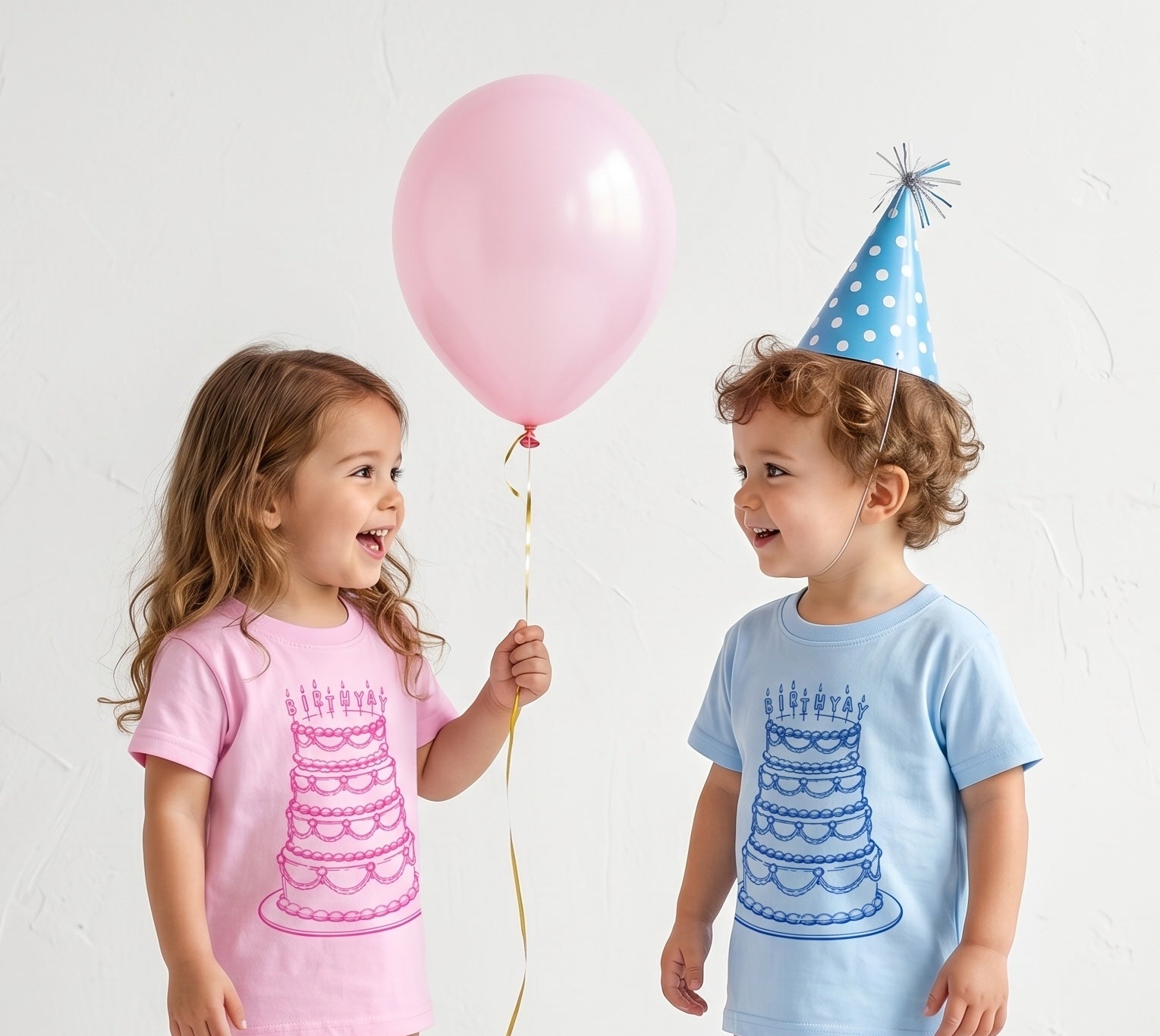 Kids graphic T-shirt from BirthYAY by The Wishing Elephant featuring colorful birthday-themed design for kids.