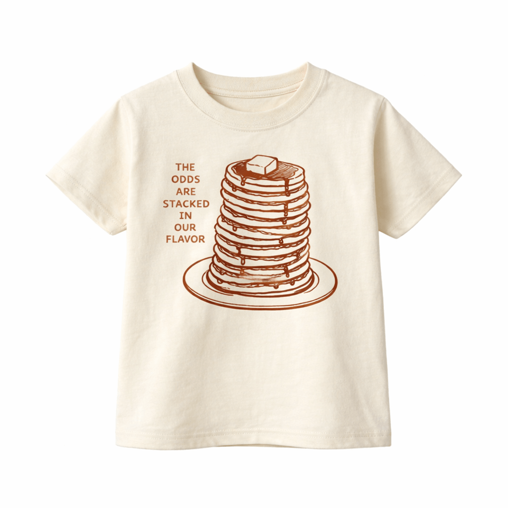 The Odds Are Stacked In Our Flavor, Kids Pancake Shirt - The Wishing Elephant