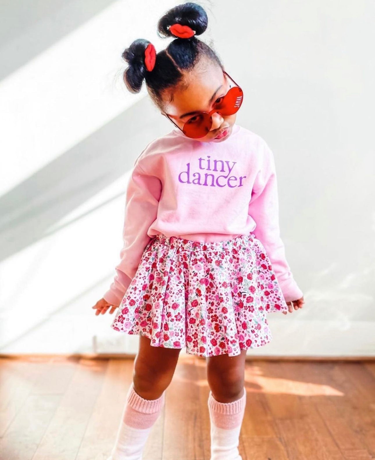 Tiny Dancer Pink Kids Pullover Sweatshirt - The Wishing Elephant