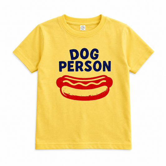 Yellow Dog Person Tee, funny Hot Dog Shirt for kids! - The Wishing Elephant