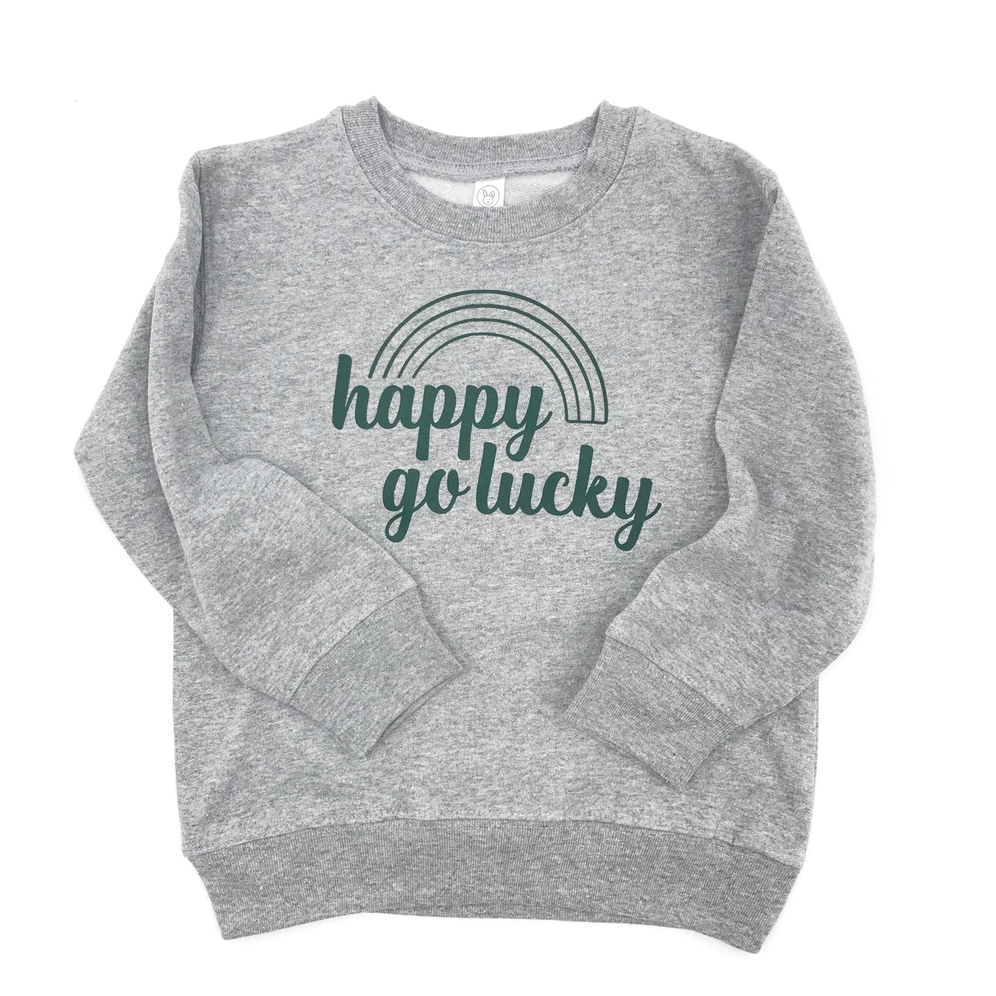 Happy Go Lucky Heather Grey Sweatshirt Happy Go Lucky Heather Grey Sweatshirt The Wishing Elephant tee The Wishing Elephant