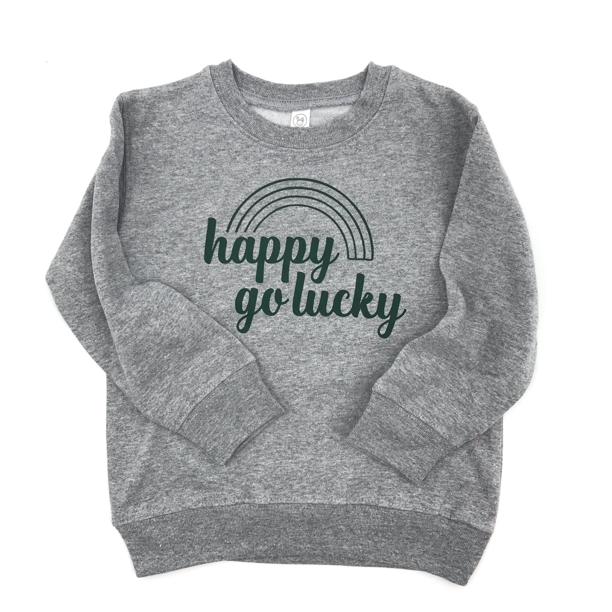 Happy Go Lucky Heather Grey Sweatshirt Happy Go Lucky Heather Grey Sweatshirt The Wishing Elephant tee The Wishing Elephant