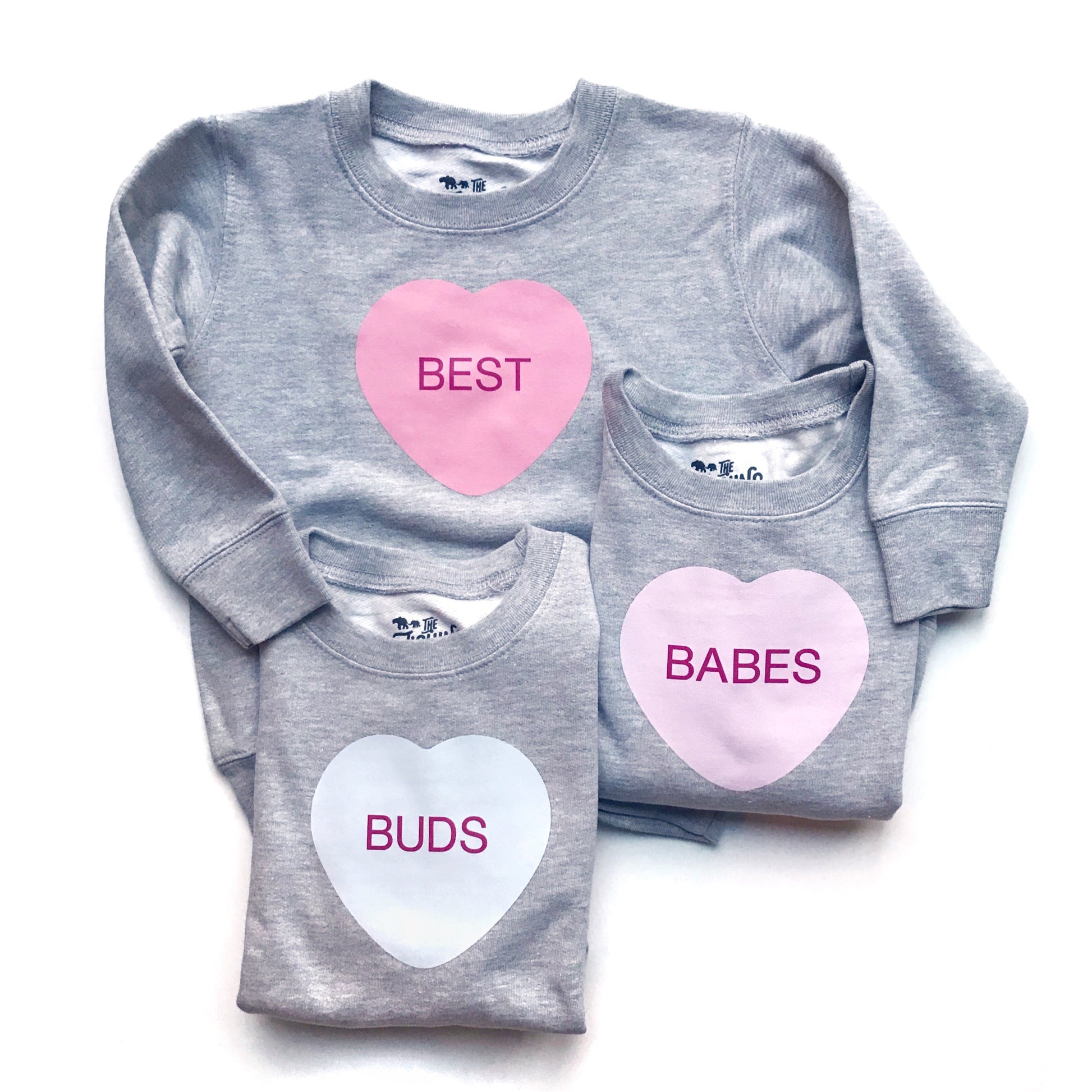 Best Babes/Buds Conversation Heart Sweatshirt Best Babes/Buds Conversation Heart Sweatshirt The Wishing Elephant  The Wishing Elephant
