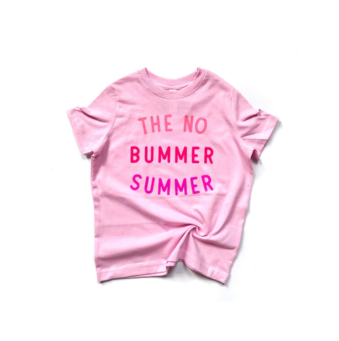 PINK no bummer summer TEE, Summer Shirt For Girls - The Wishing Elephant
